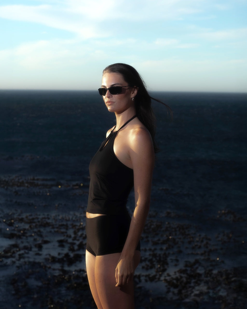 The Tankini Set | Black and Charcoal